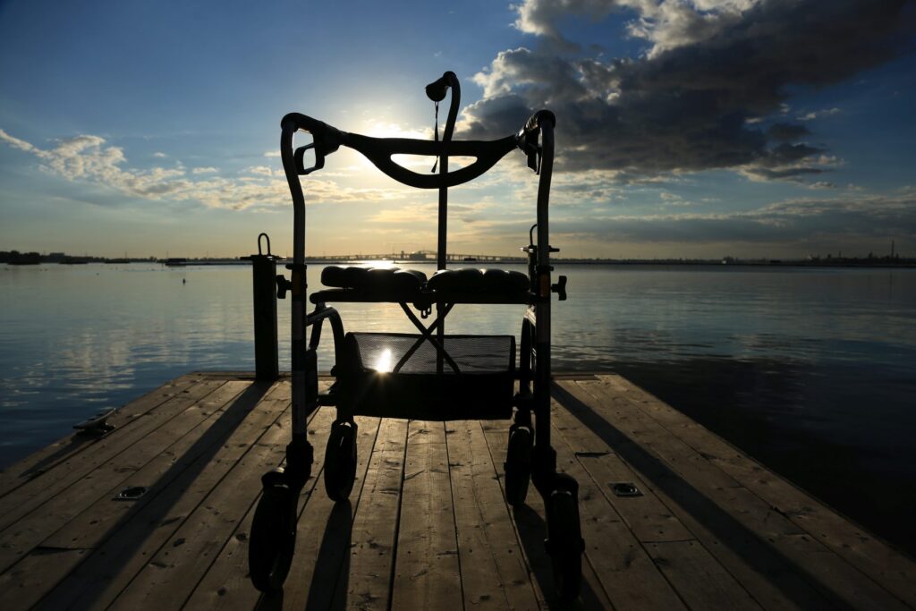 walker on a dock walker on a dock captured straight out of camera