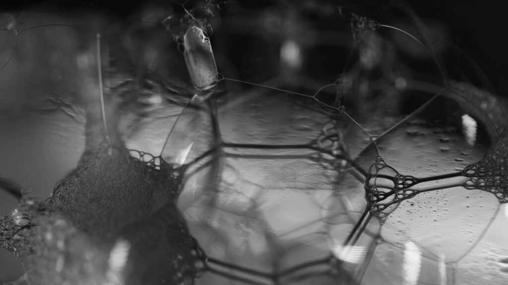 Look Close - soap bubbles Abstract monochrome image from the Exposures Lite Look Close challenge. Straight out of camera.